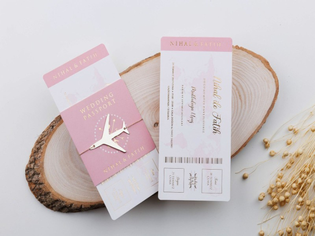 Enfa Uçak Bileti Davetiye Modern - 3800