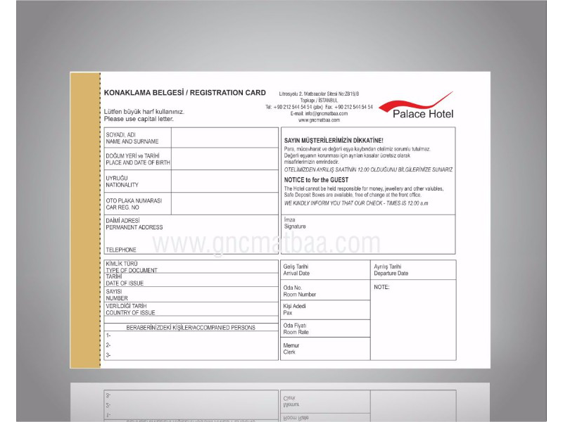 Konaklama Belgesi KONKB-01