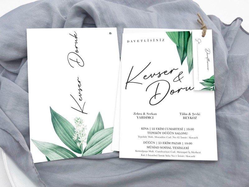 İkili İkiz Zarfsız Davetiye 12x17 IKI-12